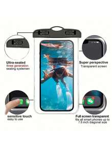 1pc Waterproof Phone Pouch - Clear Dry Bag Compatible With IPhone 14/13/12/11 Pro Max, XS/XR/X/8/7/6s Plus, SE, Galaxy S21/S20/S10 Plus, Note 10+/9, Pixel 4 XL To 7 Inch - Durable ABS/PVC Material, Fit For Phones, Mini Devices