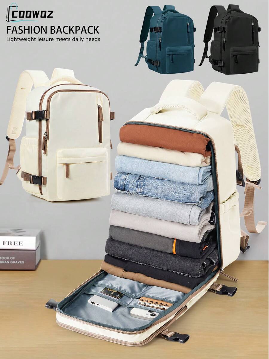 Large Capacity Vintage Style Nylon Travel Duffel Bag, Airline-Approved Carry-On, Spacious For Men, With Multiple Compartments And Pockets, Black, Airline Compliant Carry-On Bag | Vintage Style Bag | Secure Zipper Closure, Travel Bag - Multicolor - View 1