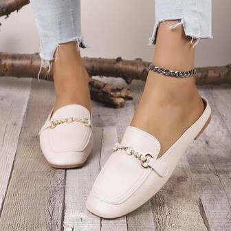 Women's Slip-On Mule Flats, Fashion Soft Sole Backless Loafers