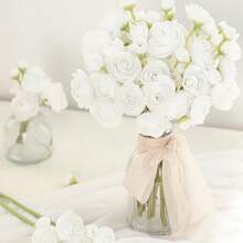 6 PCS Artificial Ranunculus Flowers, Faux Silky Mini Bouquets, Bulk Fake Wedding Filler Flowers For Centerpieces, Arrangements, Bridal Shower Decor, Polyester