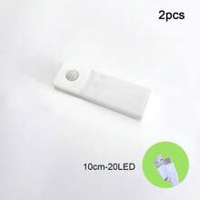 2pcs/Pack Motion Sensor Under Cabinet Light, LED Closet Lights , 3 Color Dimmable Magnetic USB Rechargeable For Kitchen Wardrobe Closets Counter Cupboard Stairs Corridor Shelf