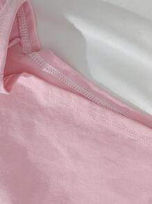 6 Stücke Damen Unterhosen mit Buchstaben-Bund-Design, unifarbene bequeme Baumwoll-Sporthöschen