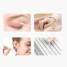 200 piezas/Caja Hisopos de algodón con puntas de papel de colores en ambos extremos, desechables para maquillaje, limpieza de oídos, manicura