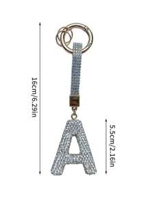 Llavero con letra del alfabeto adornado con rhinestones brillantes - Colgante de cristal de la suerte, accesorio de aleación brillante para bolsos y mochilas - Regalo perfecto para cumpleaños y ocasiones especiales, llavero, anillo, accesorio para bolso, mochila, coche, pendiente para mujeres y niñas, accesorios para billetera y bolso, letra inicial del alfabeto de la A a la Z