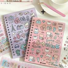 16 hojas de pegatinas, libro de pegatinas de nariz de , papel decorativo de collage hecho a mano, apto para varias escenas, estuche de teléfono móvil, pegatinas para tazas de agua, decoración de diario y álbum, accesorios, suministros escolares, de vuelta a la escuela