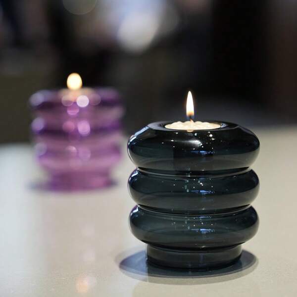 1 pieza Soporte de vela de vidrio multifuncional, que se puede usar como lámpara de ambiente, jarrón para plantas hidropónicas, decoración del hogar (vela no incluida)