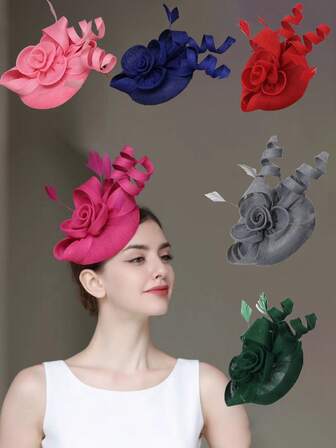 1pc Fascinators For Women Tea Party Hat Kentucky Derby Loop Feather Fancy Hats Wedding Hascinator Headband Elegant Mini Hats Tiny Hats Mini Top Hat Mini Cap