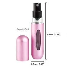 5ml Refillable Perfume Atomizer Spray Bottle, Single Pack, Shiny Pink Perfume Bottle Spray Pump Storage Container, Suitable For Travel, Living Room, Bedroom, Bathroom Home Decor, Wedding, Party, Birthday, Father's Day, Mother's Day, Gifts, New Year, Accessories, Novelty Gifts
