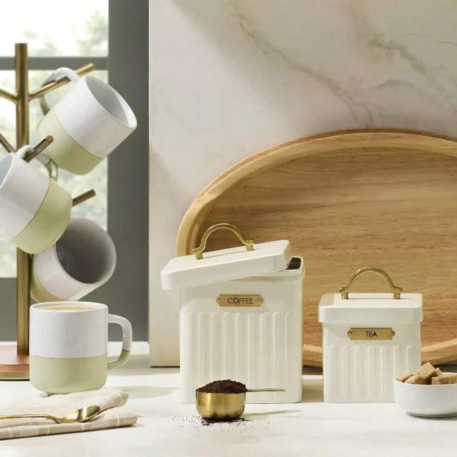 Metal Tea Tin Cream/Brass - Hearth  Hand With Magnolia - 1 - 查看 1