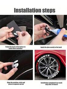 4PCS/8PCS Belly Baby Pig Racing Car Tyre Letter Sticker Decoration, Enhance Tyre Mobility, Geometric Rubber Car Tire Letter Stickers,White 'SPORTS' With Red Sequences, DIY Sports Car Tire Stickers, PE Material PVC Rubber Decals - Multicolor - View 11