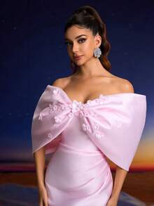 Anymoon Sexy Ruched Strapless Upper And Ruched Lower Evening Gown,Party Dress,Cocktail - Pink - View 10