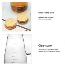Hemmabruk Högtemperaturbeständig oljekruka Stor kapacitet Ingen olja Hängande Borosilikatglas Oljekruka med skala Sojasås Vinäger Kryddolja - transparent - Visa 5