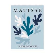 1/3 件植物花卉抽象蓝色马蒂斯墙面艺术印刷帆布画北欧海报墙画客厅家居装饰简约客厅装饰，展览海报可选框架 - 彩色 - 查看 32