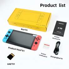 powkiddy X70 Tela TN de 7 Polegadas, 64GB, Acompanha mais de 5.500 jogos clássicos e nostálgicos, Suporta conexão com TV para longa duração da bateria, É um console de jogos portátil para viagens em família, presentes de Dia dos Namorados ao ar livre e jogos retrô