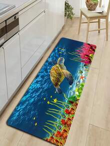 1 件海龟图案地垫、柔软浴室地毯、趣味浴室垫、家庭客厅浴室地毯、家居装饰 - 藍色 - 查看 16