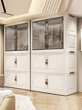 5/4/3/2/1 Tier Folding Wardrobe Cabinet, Adult Freestanding Closet, Bedroom Storage Cupboard For Clothes, No Assembly Required