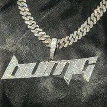 Colgante personalizado con letra y número, zirconia cúbica de latón, collar de hip hop personalizado DIY, joyería de uso diario para parejas, incluye cadena trenzada de 50 cm