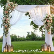 1 Piece Of Pure White Wedding Scene Decoration Gauze, White Wedding Background Decoration 30x236inch Wedding Gauze Decoration, Suitable For Wedding Decoration And Photo Booth Photography Decoration
