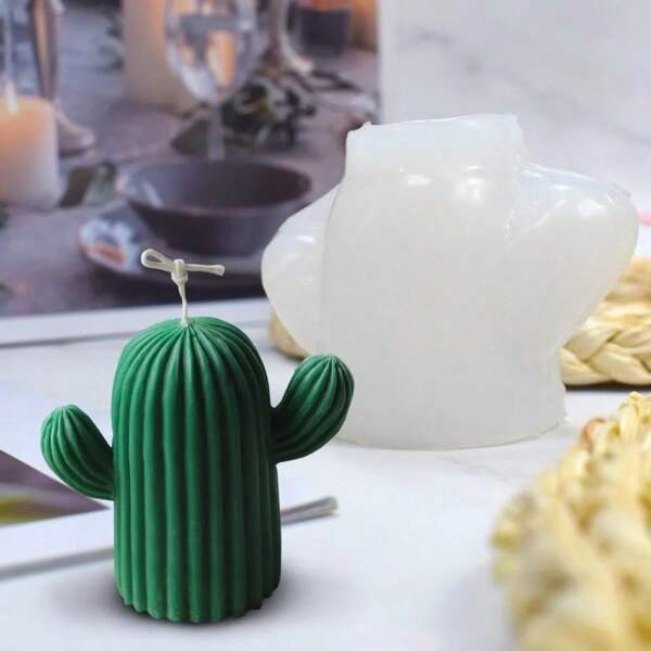 3D Cactus Scented Candle Silicone Mold DIY Simulation Succulent Ornaments Silicone Mold Plaster Making Tools Home Decor Crafts