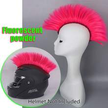 Helmet Mohawk Wig Adhesive Mohawk For Motorcycle Bicycle Ski Snowboard Helmet Hair Patches Skinhead Costumes Wig Cosplay Wig(Helmet Not Included) ,Music Festival - Multicolor - View 17