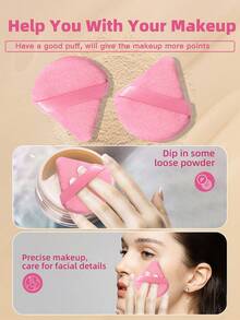 15pcs Triangle Flocked Makeup Sponge With PVC Bag, Soft & Fluffy Texture, Suitable For Face & Body Powder Puff, Makeup Beauty Tool Set - Multicolor - View 7