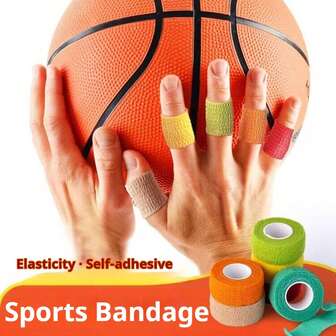 48片弹性自粘运动绷带 - 适用于手指、脚踝、手腕、腰部、膝盖和肘部保护（无盒）健身房配件绷带运动胶带