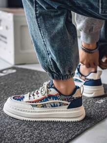 Men's Fashionable Rope Thick Sole Low-Top Casual Sneakers Canvas Shoes, Versatile For Spring/Summer