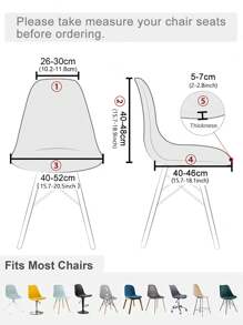 1pc Simple Solid Color Removable And Washable Spandex Corn Velvet Shell Shaped Chair Cover Suitable For All Seasons