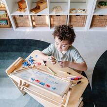 Table Top Easel For Kids, Magnetic Whiteboard & Chalkboard For Toddlers - default - View 5