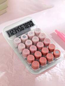 1 件多巴胺透明渐变色机械键盘计算器，卡通图案，4 种颜色可选，10 位大显示屏电子计算器，适用于办公室、学校、银行使用（不含电池）、学校用品、返校