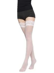 1 Pair, Sexy Woman Red Stockings, Lace Lace Thigh High Stockings, Black Knee High Stockings, Women's Hosiery, Knee High Stockings, Suitable For Daily, Dating, Party, Christmas, Halloween, Valentine's Day, Gifts For Women Girl's Items