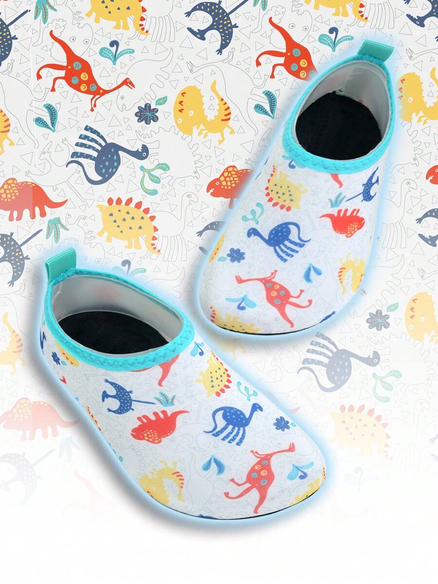 Water Shoes Kids & Aqua Shoes Kids Featuring Cute Cartoon Dinosaur - Lightweight Build, Slip-Proof, Keeping Kids' Feet On Sand & Swiftly Drying - Multicolor - View 1