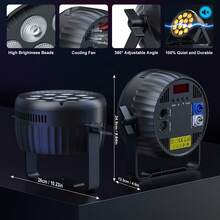 SEBRUANC 180W 14LED RGBW Par Light Stage Light 4/8CH DMX512 Control Automatic Sound Control DJ Light Suitable For Stage Party Concert Church Wedding Theater - UK Plug(220-240V) - View 7