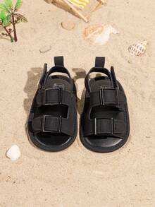 夏季防滑果冻凉鞋，适合幼儿男孩和女孩 - 黑色 - 查看 6