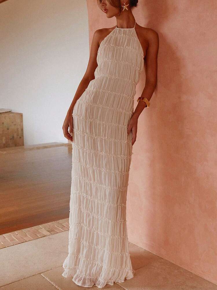 backless dress flowy Black Maxi exuding romance and sophistication in every movement R.Vivimos Boho Maxi Dresses for