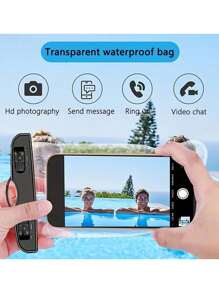 1pc Waterproof Phone Pouch - Clear Dry Bag Compatible With IPhone 14/13/12/11 Pro Max, XS/XR/X/8/7/6s Plus, SE, Galaxy S21/S20/S10 Plus, Note 10+/9, Pixel 4 XL To 7 Inch - Durable ABS/PVC Material, Fit For Phones, Mini Devices