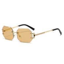 Stylish Oversized Gradient Fashion Sunglasses For Women Polygonal Frameless Fashion Sunglasses For Summer Beach Vacation,Outdoor,Travel