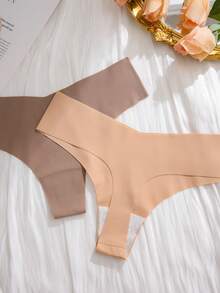 Set de 5 bragas invisibles y cómodas de estilo T-back, transpirables y sexys para mujer - Multicolor - Ver 7