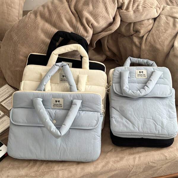 YOONI 1PC Korean Ins Prosta wielowarstwowa pamięć masowa o dużej funkcjonalności, nowa odporna na wstrząsy wewnętrzna torba na iPada 11/13/15 cali, urocze miejsce do przechowywania laptopa, wyślij znajomym prezent na sezon szkolny, prezent z powrotem do szkoły