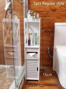1pc Toilet Storage, Small Bathroom Storage For Half Bathroom, Small Bathroom Storage For Tiny Spaces, Little Shelf For Bedroom, Narrow Toilet Paper Cabinet For Restroom Home Bathroom Decor Bathroom Organizer Back To School