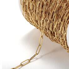 1m Stainless Steel Embossed Oval Chain, Suitable For DIY Necklace, Bracelet, Jewelry Making - Chain - View 2