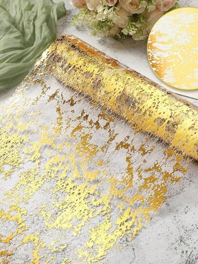 Runner da tavolo dorati, runner da tavolo in paillettes, glitter, lamina metallica dorata e rete sottile, decorazioni da tavolo dorate per sottopiatti, decorazioni per matrimoni, eventi, feste di compleanno, Natale, buste per profumo, confezioni regalo