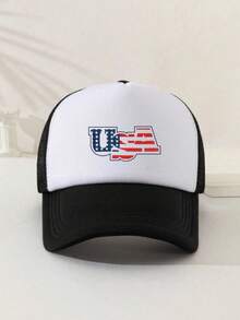 1pc USA Letter Printed Summer Breathable Mesh Baseball Cap - USA - View 6