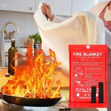 1/2/4-Pack Fire Blanket For Home And Kitchen – Heavy-Duty Fiberglass Flame Retardant Emergency Blanket, Essential Fire Suppression Tool For Survival, Safety, And Protection In Household, Kitchen, And Emergency Situations. - Red - View 9
