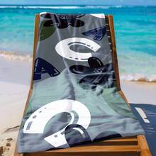 1件，黑色、橙色和白色抽象艺术沙滩巾，轻便、快干、吸水性强，71英寸 x 31.5英寸 - 彩色 - 查看 15