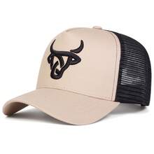 1pc Men's Rhinestone Embroidered Baseball Cap, Outdoor Sports Trucker Hat, Adjustable Sun Protection Casual Mesh Cap, Suitable For Spring/Autumn Traveling, Beach, Party,Festival,Holiday - Multicolor - View 6