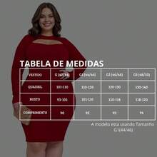 Plus Size Dresses - 酒紅色 - 查看 2