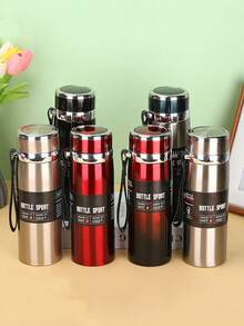 1000ml High-Quality 316 Stainless Steel Insulated Water Bottle - Large Capacity Leak-Proof Travel Mug, Portable Sports Bottle For Car, Gym, Office, Hiking - Suitable For All Seasons, Keeps Hot & Cold, Comes With Gift Box, Ideal Gift For Boyfriend, Friends, Travel And Fitness - Multicolor - View 8