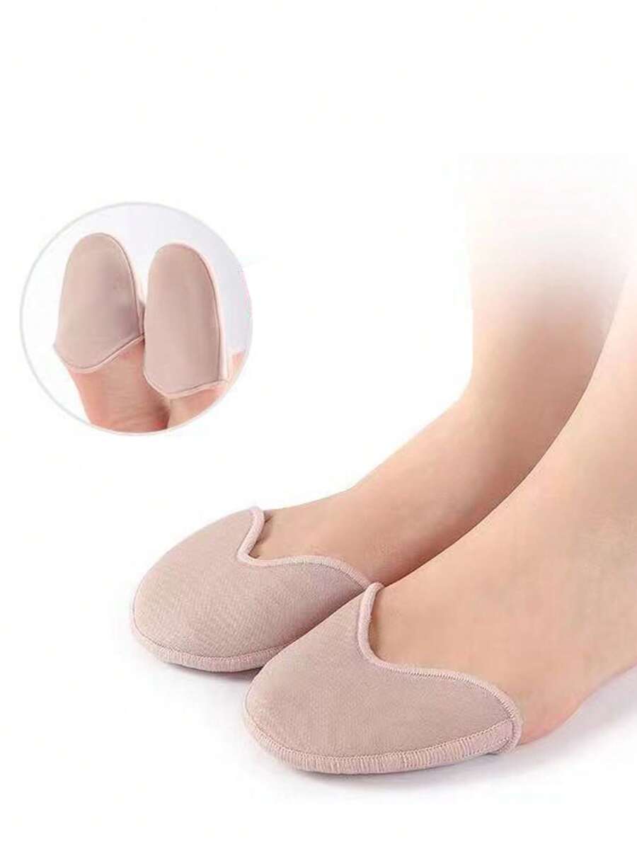 1 Pair Flesh-Tone Soft Ballet Toe Pads, Knitted Fabric Toe Shoes Protector, Elastic Dance Shoes, Accessories For Sneakers, Snow Boots, Casual Shoes, White Shoes Women Men Shoes