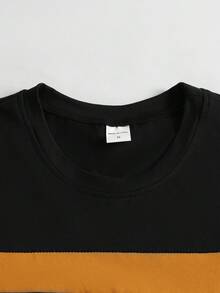 3 Pcs/Set Basic Summer Casual Sport Outdoor Short Sleeve T-Shirts, Color Block & Splice Design Tee - Multicolor - View 4